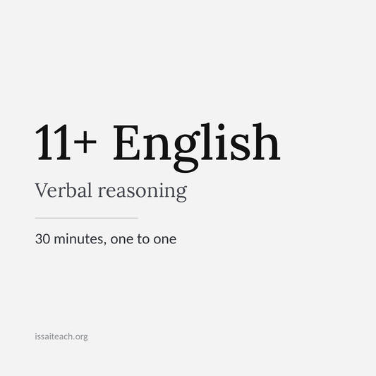 30-minute 1:1 lesson - 11+ English and Verbal Reasoning