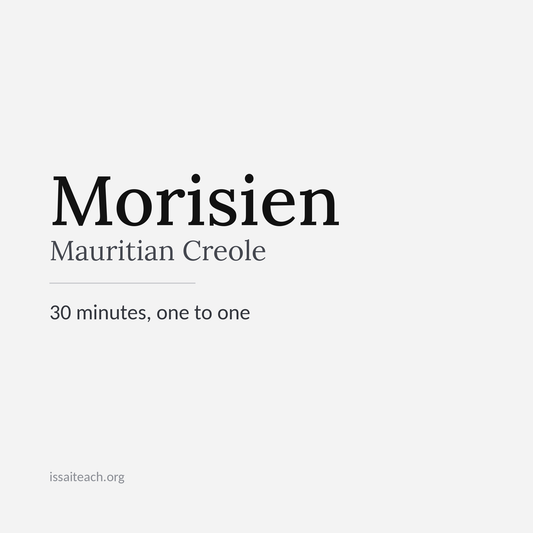 30-minute 1:1 lesson - Morisien - Mauritian Creole