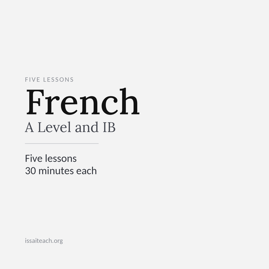 5 lessons - French A-Level IBac private tuition 30 minutes