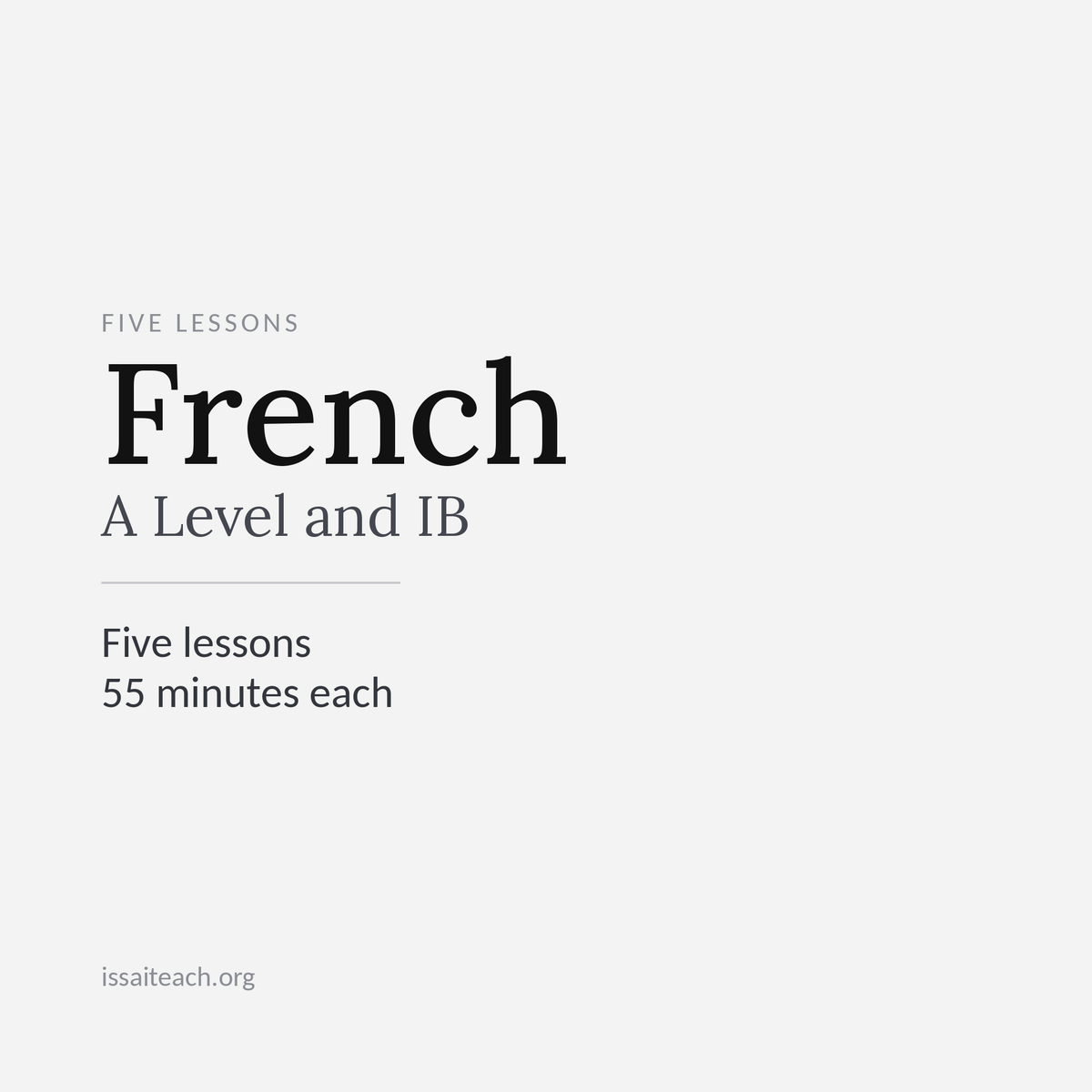 5 lessons - French A-Level IBac private tuition 55 minutes