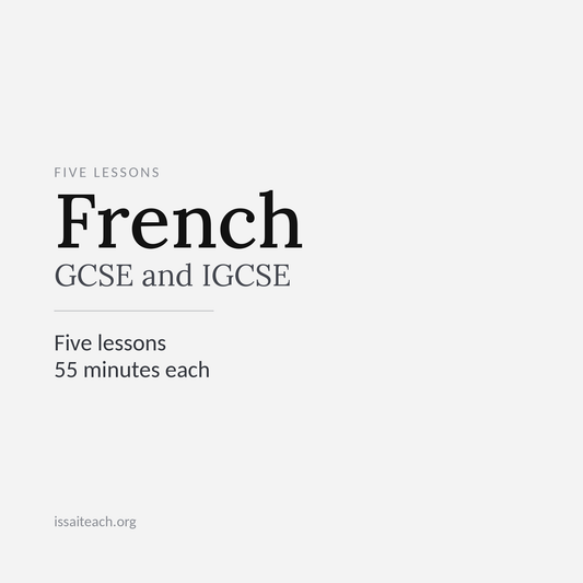 5 lessons - French GCSE private tuition 55 minutes