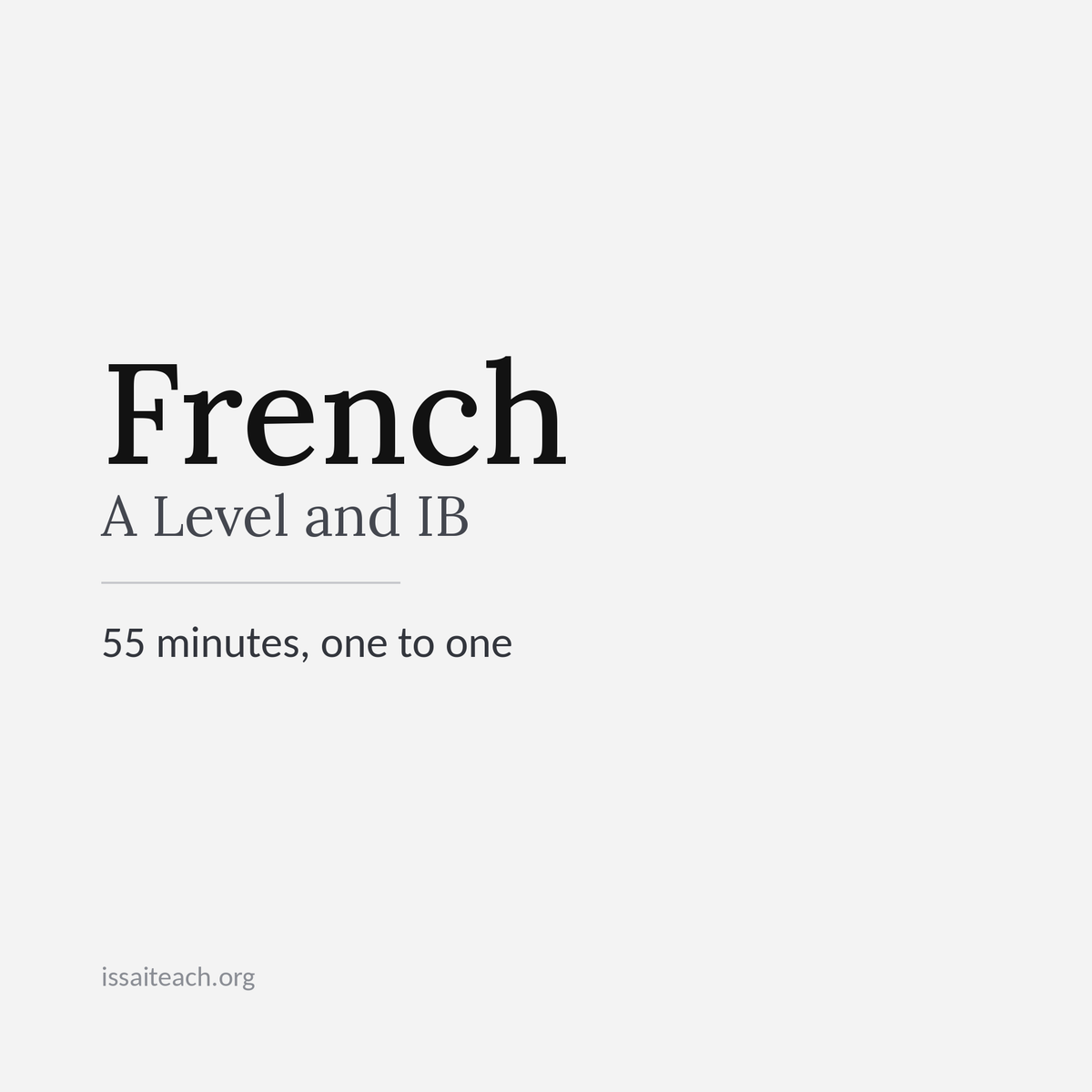 French A-Level IBac private tuition 55 minutes